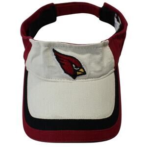 Arizona Cardinals NFL Red & White Adjustable Velcro Visor One Size Cotton